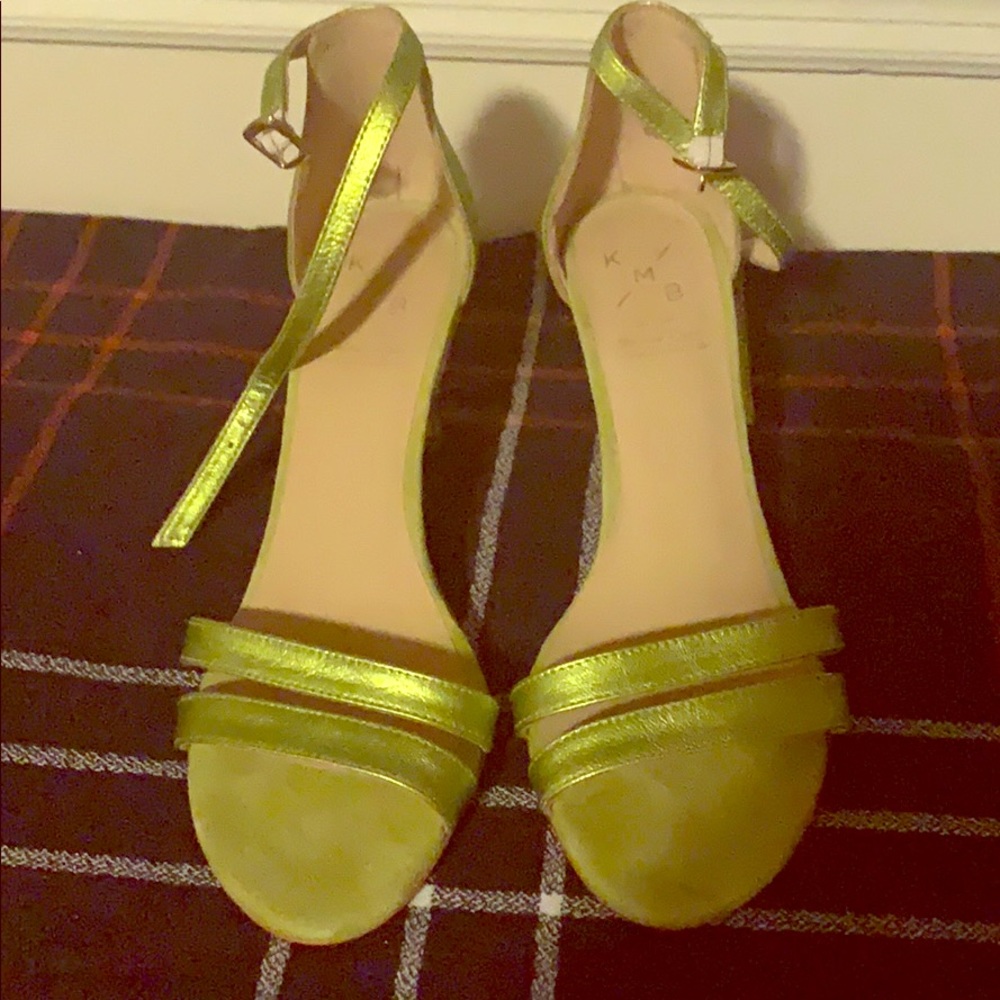 Anthropologie lime green strappy sandals